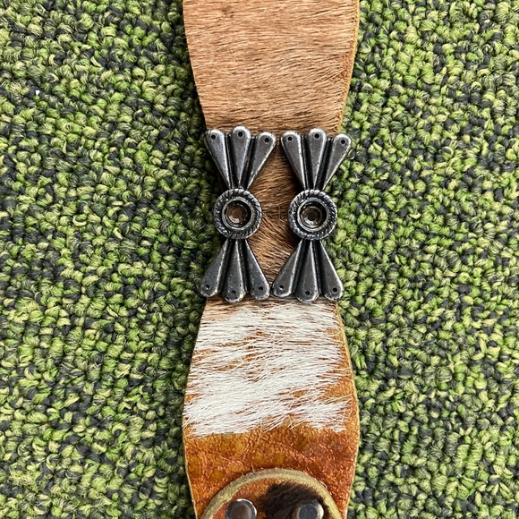 Rare, BB, Simon leather big buckle belt with cowhide - Picture 4 of 6